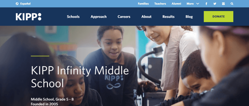 Charter School Websites in New York, USA (KIPP) - ColorWhistle