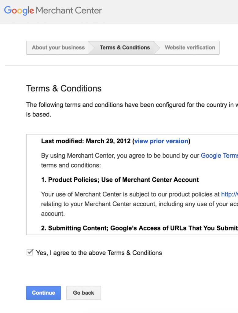 Google Shopping (Google Merchant Center Terms & Conditions) - ColorWhistle