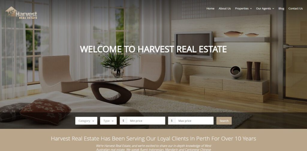 Real Estate Website Design Ideas and Examples (Harvest) - ColorWhistle