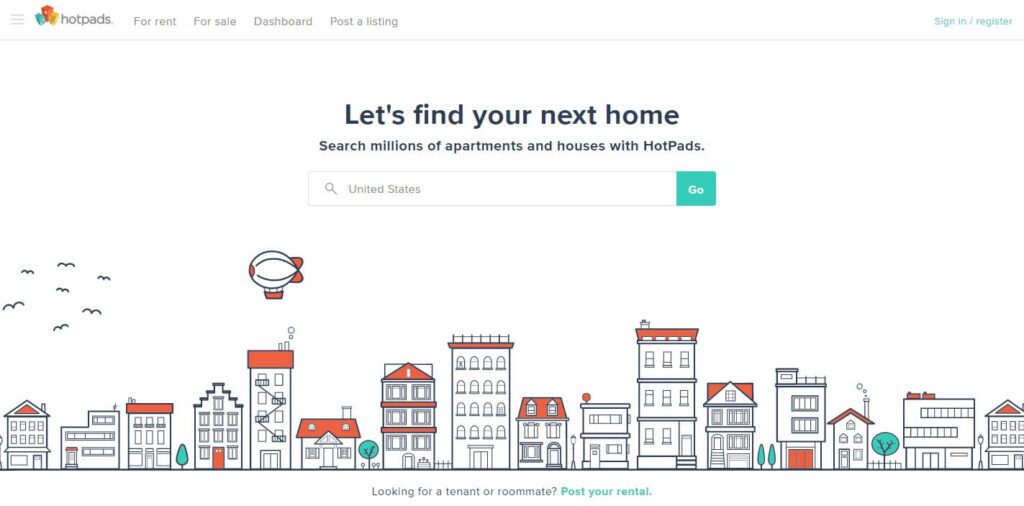 Real Estate Website Design Ideas and Examples (Hotpads) - ColorWhistle