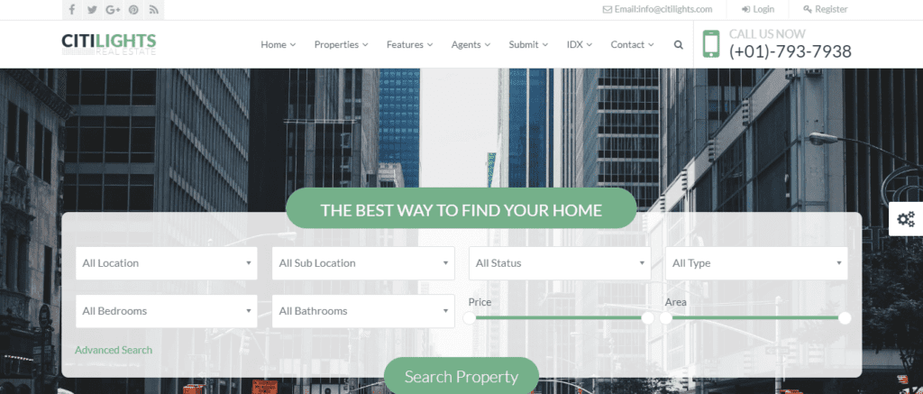 Real Estate WordPress Themes (Citilights) - ColorWhistle
