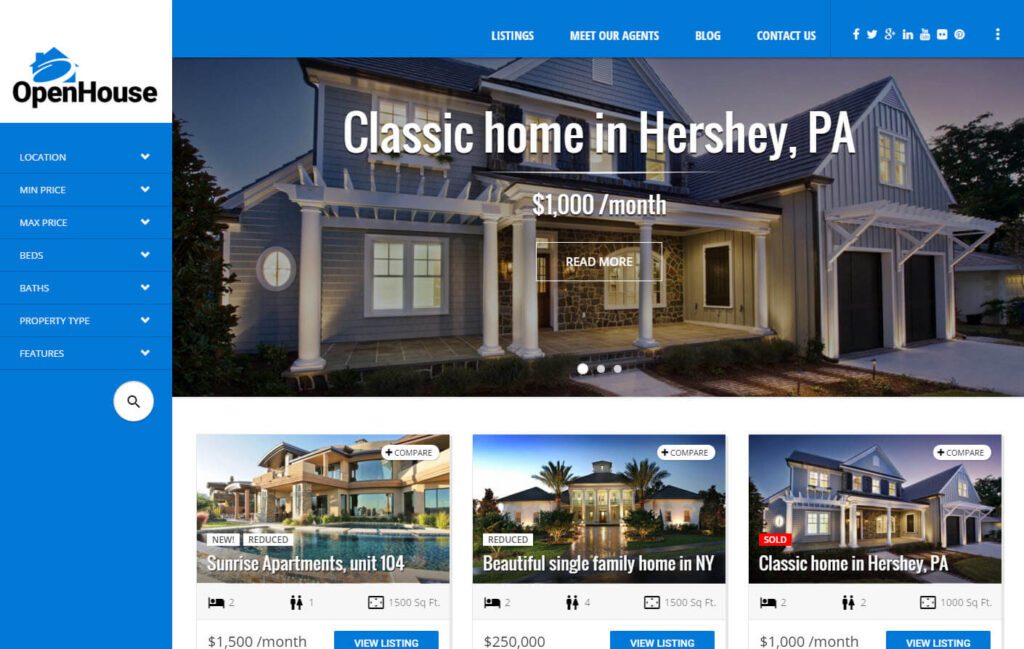 Real Estate WordPress Themes (OpenHouse) - ColorWhistle
