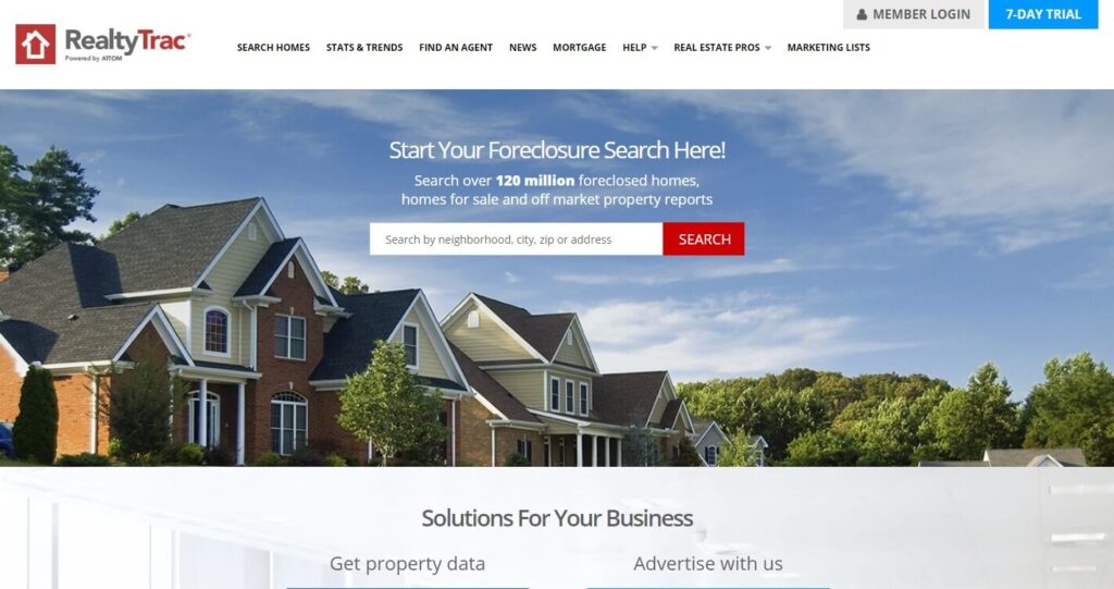 Real Estate Website Design Ideas and Examples (RealtyTrac) - ColorWhistle