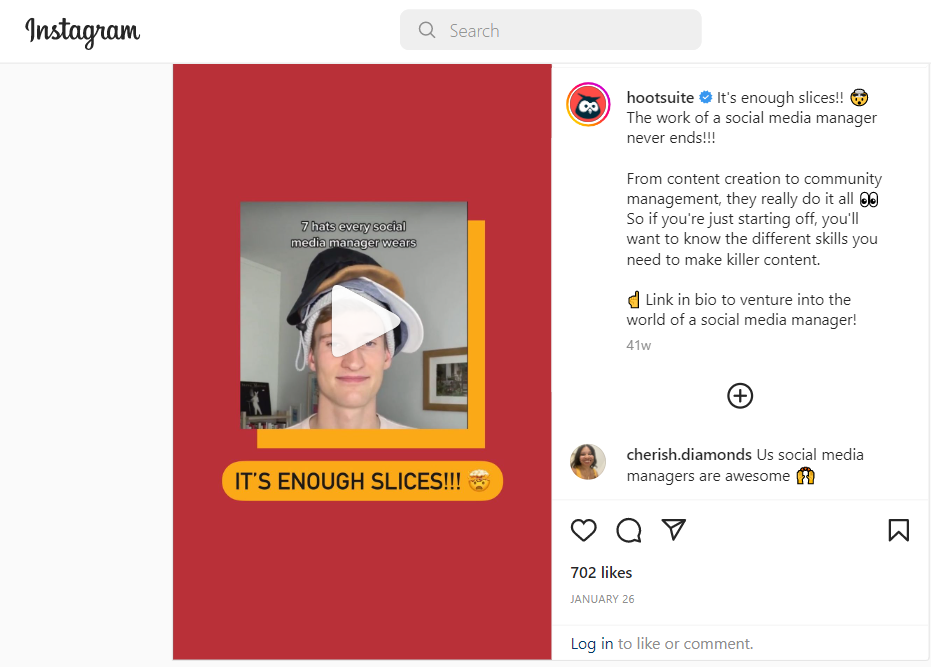 Repurposed Content Example in Instagram - ColorWhistle