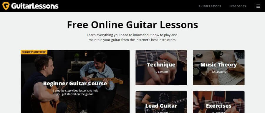 Music Website Design Ideas (GuitarLessons) - ColorWhistle