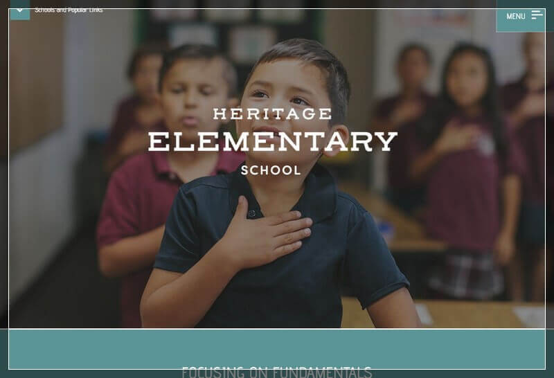 Charter School Website Ideas And Inspirations From USA (Heritage Elementary Charter School) - ColorWhistle