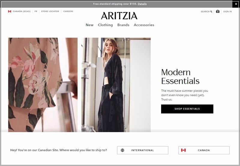 Fashion Web Design Ideas and Inspirations (aritzia) - ColorWhistle