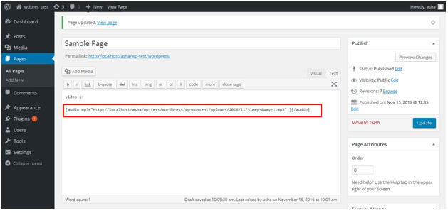 How to add audio file to the WordPress website (dd audio clips – Method - 2) - ColorWhistle