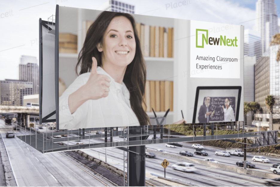 Branding / Rebranding Visualization with UseCases - Billboard Branding for an Online Education Platform (NewNext) - ColorWhistle