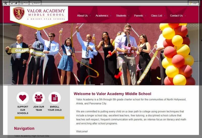Charter School Website Ideas And Inspirations From USA (Valor Academy Charter School) - ColorWhistle