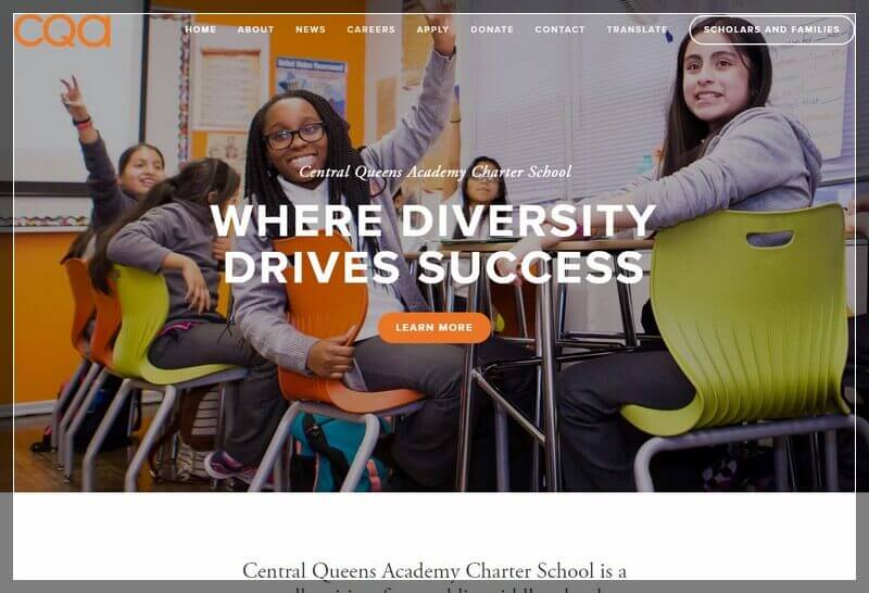 Charter School Website Ideas And Inspirations From USA (Central Queens Academy ) - ColorWhistle