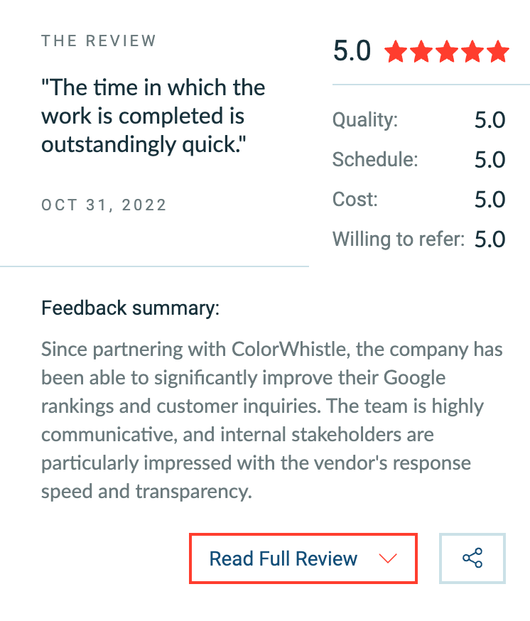 Our Reviews from Clients - ColorWhistle