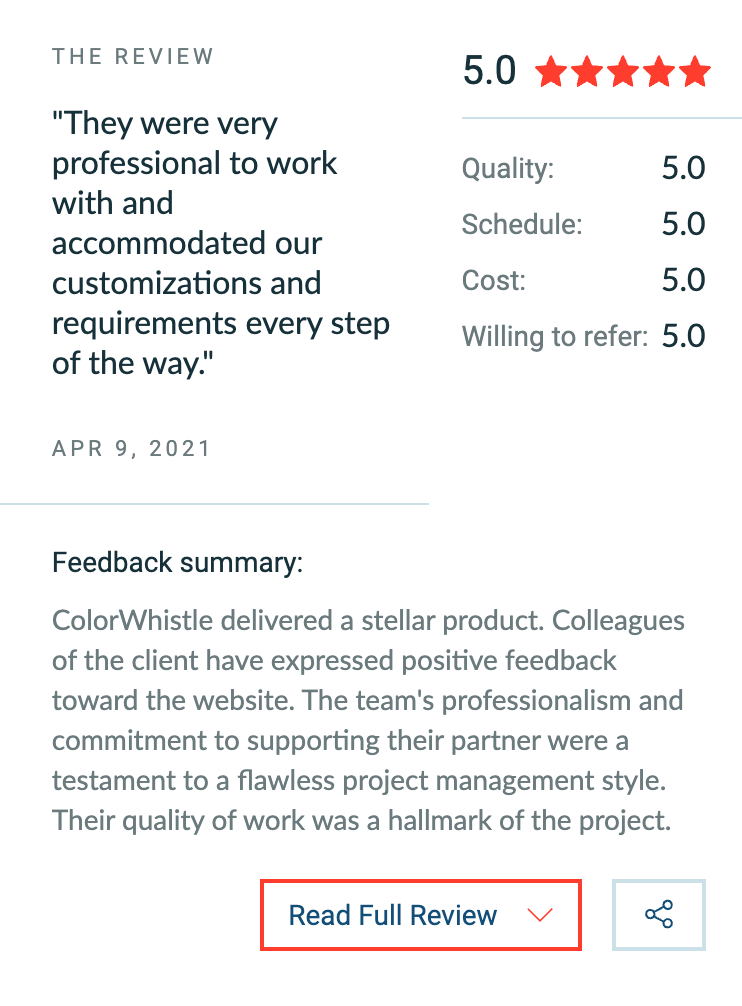 Our Client Positive Feedback - ColorWhistle