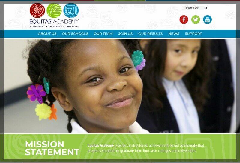 Charter School Website Ideas And Inspirations From USA (Equitas Academy ) - ColorWhistle