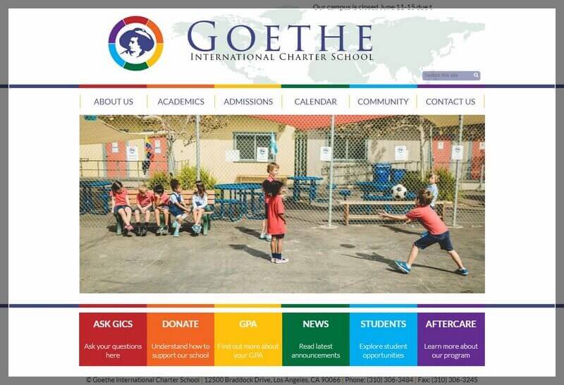 Charter School Website Ideas And Inspirations From USA (Goethe Charter School) - ColorWhistle