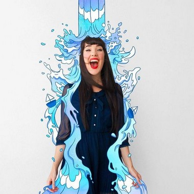 Combining Illustrations and Photographs Design Ideas (Water Fall) - ColorWhistle