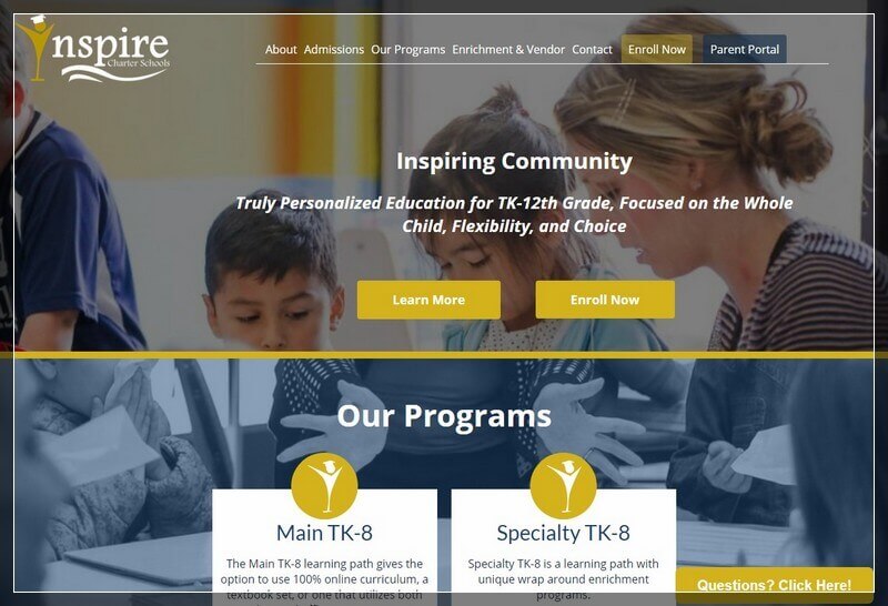 Charter School Website Ideas And Inspirations From USA (Inspire Charter School) - ColorWhistle