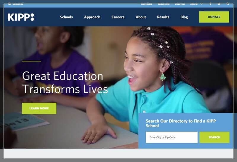 Charter School Website Ideas And Inspirations From USA ( Kipp Charter School) - ColorWhistle