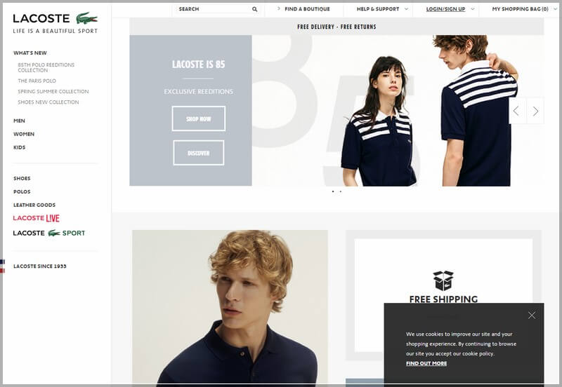 Fashion Web Design Ideas and Inspirations (lacoste) - ColorWhsitle