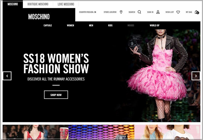 Fashion Web Design Ideas and Inspirations (moschino) - ColorWhistle
