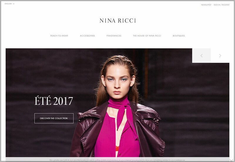 Fashion Web Design Ideas and Inspirations (Nina Ricci) - ColorWhistle