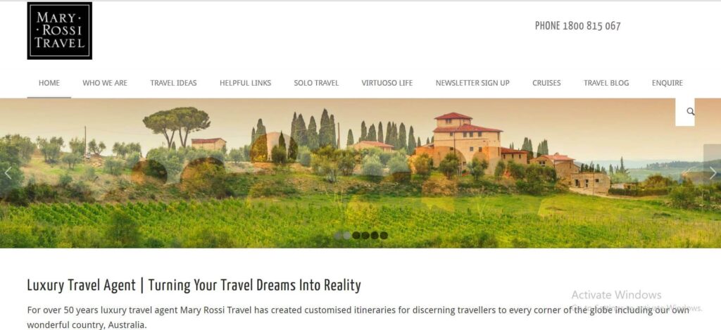 Tech Stack Of Popular Travel Websites (Mary Rossi Travel) - ColorWhistle