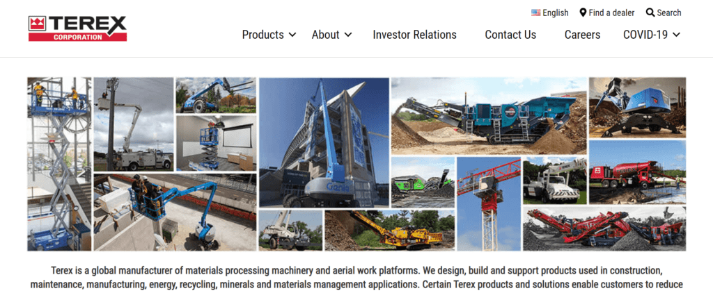 Heavy Equipment Website Design Ideas (Terex) - ColorWhistle