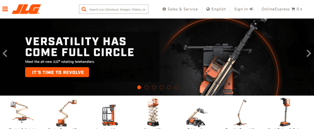 Heavy Equipment Website Design Ideas (JLG) - ColorWhistle