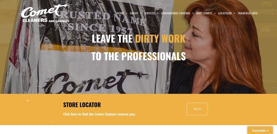 WordPress Website Design Ideas and Inspirations (Comet Cleaners) - ColorWhistle