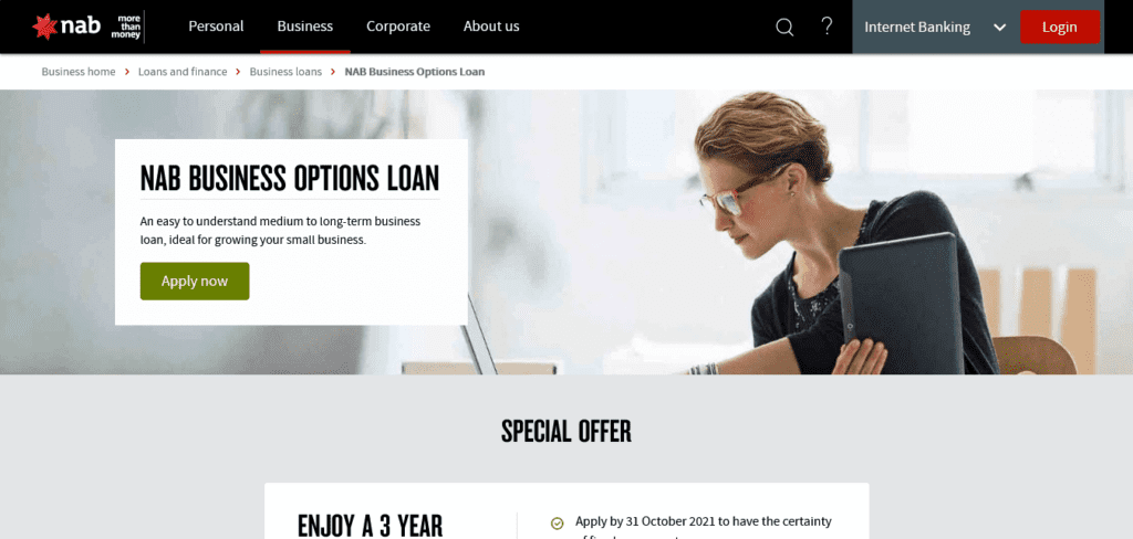 Australian Small Business Loan Website Ideas (NAB) - ColorWhistle