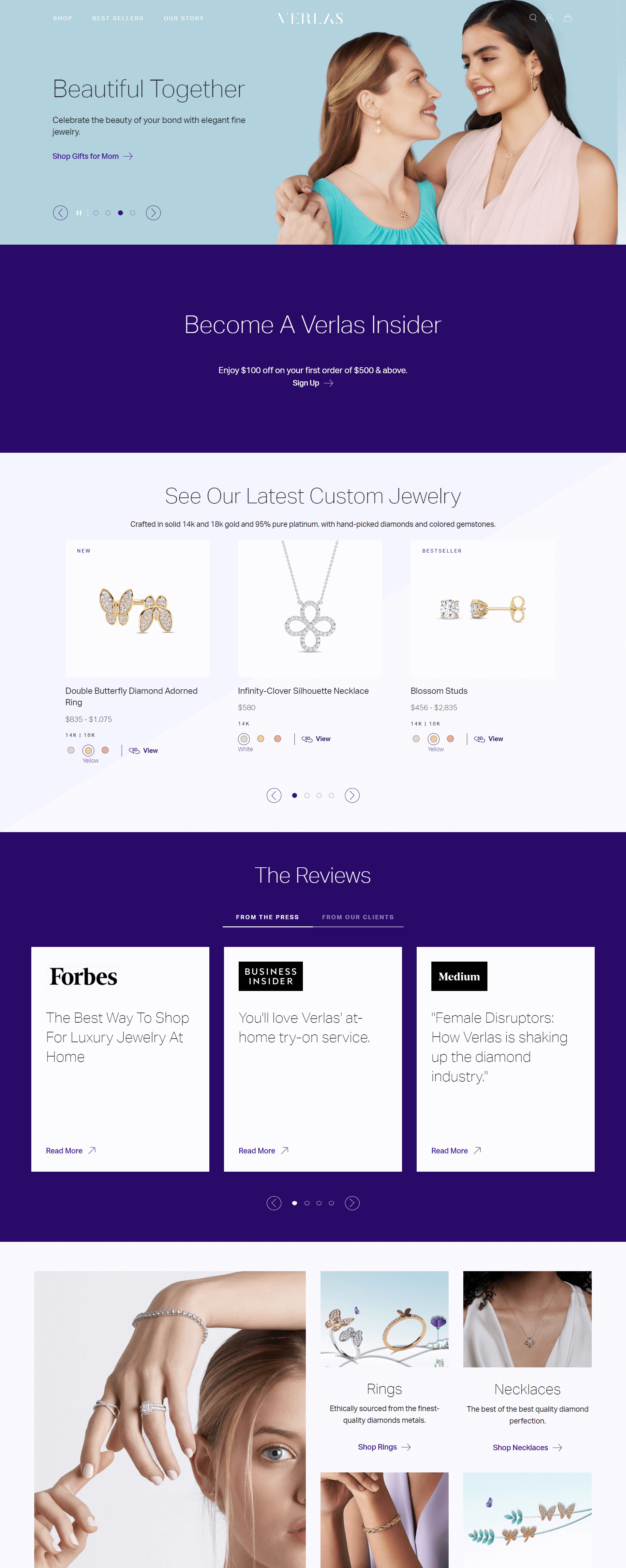 Jewelry Website Design (Verlas)- ColorWhistle 