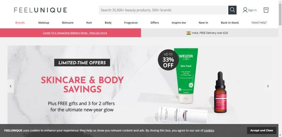 Top Beauty & Lifestyle E-commerce Websites – A Tech Audit (FeelUnique) - ColorWhistle