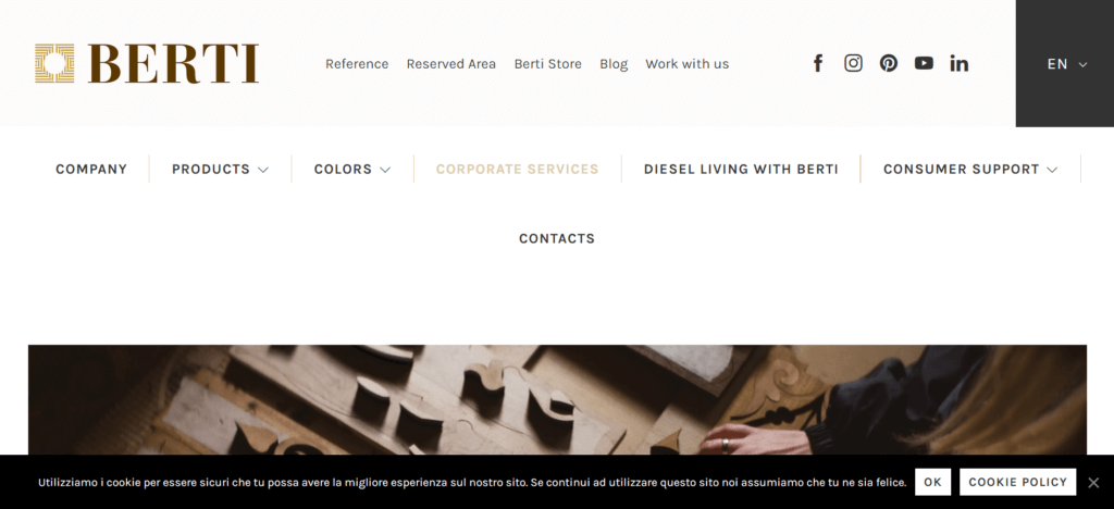 Italian Flooring Company Website Ideas (Berti) - ColorWhistle