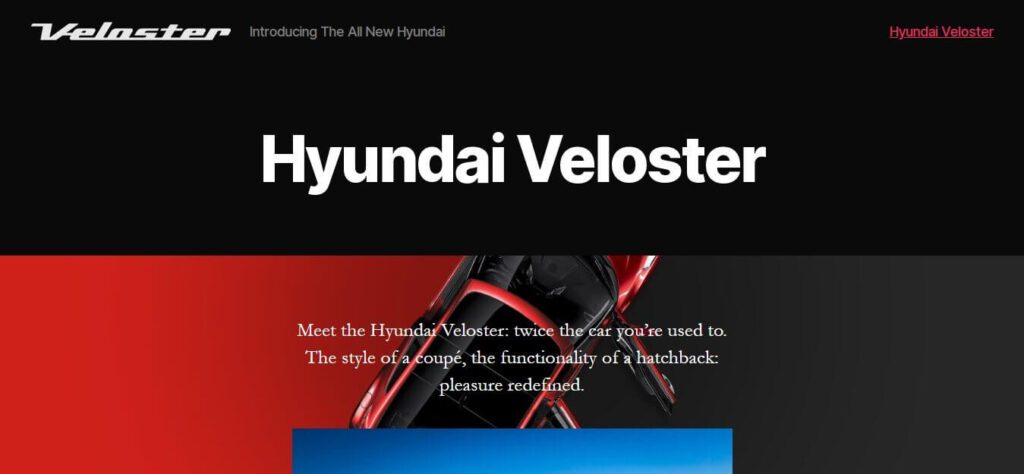 Top Automotive Website Design Inspiration (Hyundai Veloster) -ColorWhistle