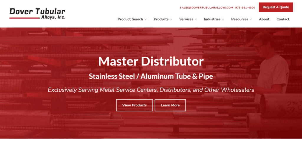 Industrial Website Design Inspiration (Dover Tubular Alloys) - ColorWhistle