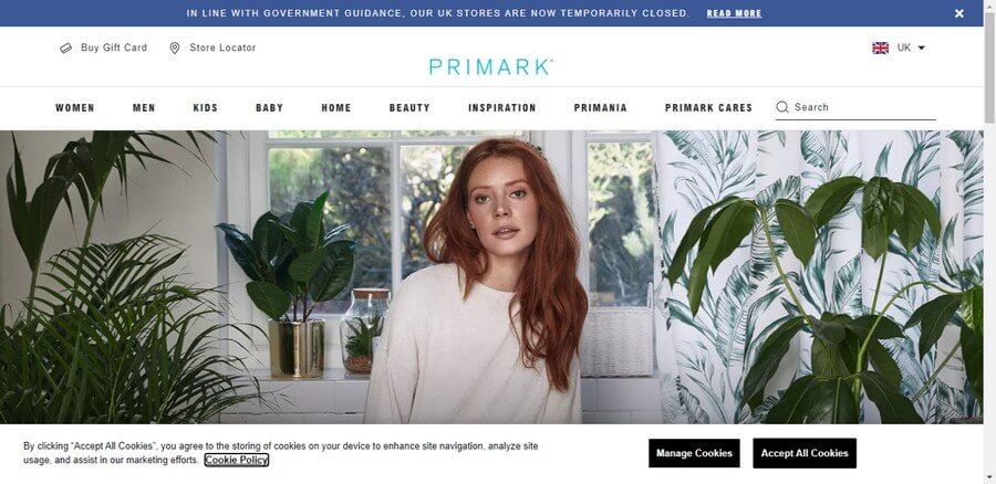 E-commerce Websites of Top Luxury Fashion Brands(Primark) - ColorWhistle