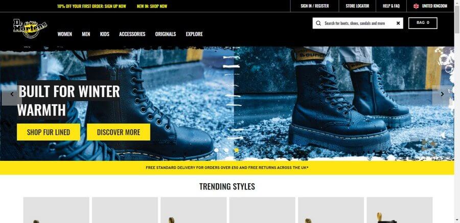 E-commerce Websites of Top Luxury Fashion Brands(Dr. Martens) - ColorWhistle