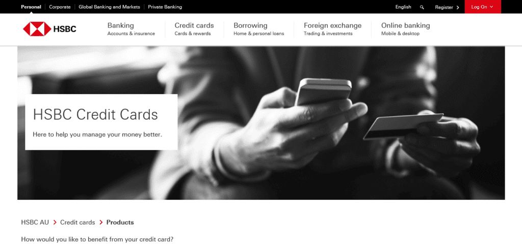 Australian Credit Card Loan Website Ideas (HSBC) - ColorWhistle