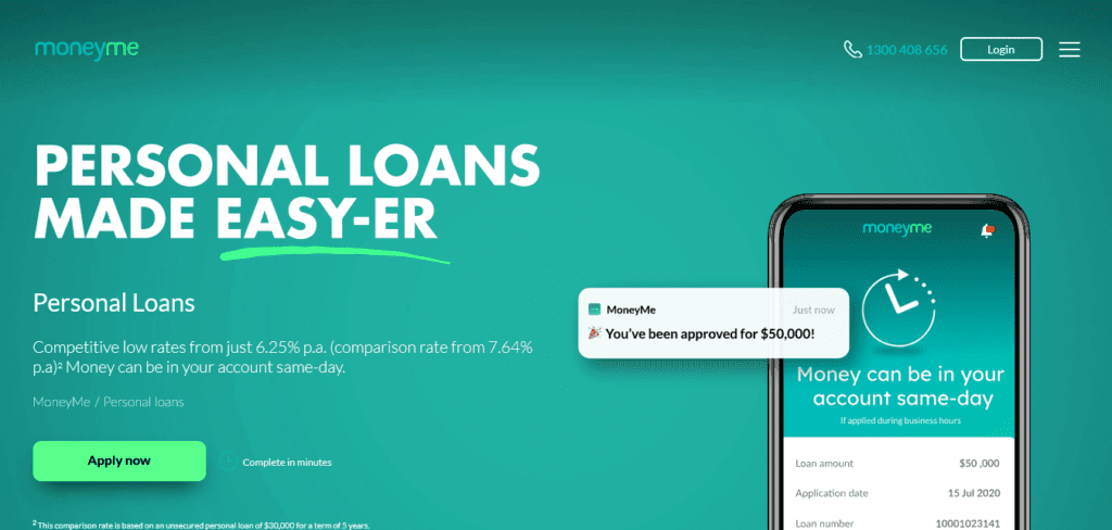 Australian Loan and Finance Website Design (Moneyme) - ColorWhistle