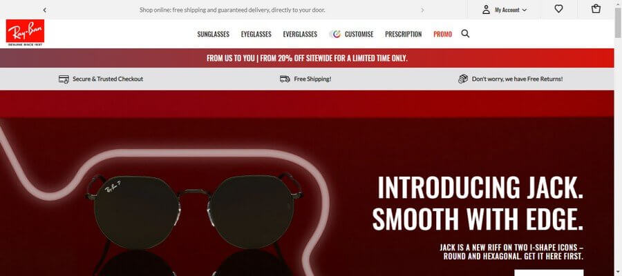 E-commerce Websites of Top Luxury Fashion Brands(Rayban) - ColorWhistle