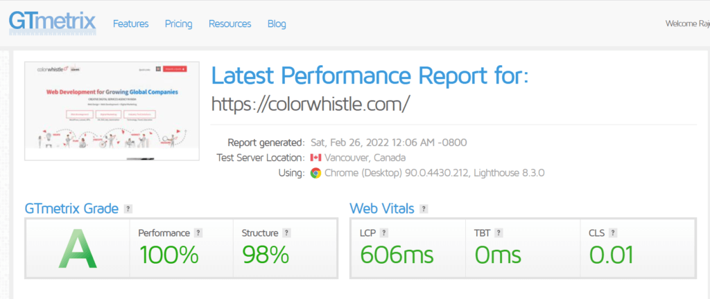 Website  Redesign Mobile Speed Review - ColorWhistle