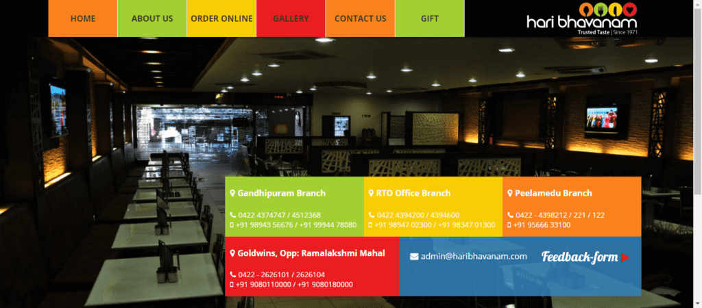 Top Restaurants In Coimbatore Digital Marketing Audit (Hari Bhavanam) - ColorWhistle