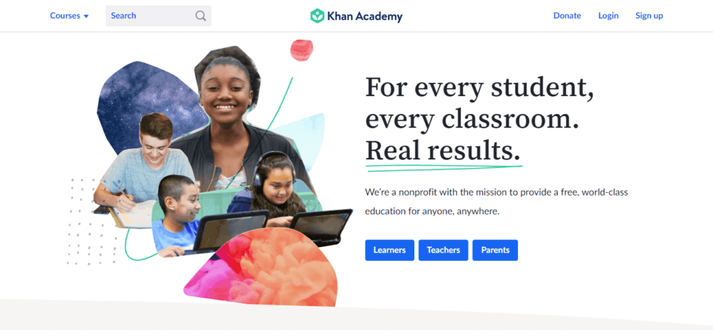 Education Membership Websites, Subscription Websites Examples (KhanAcademy) - ColorWhistle