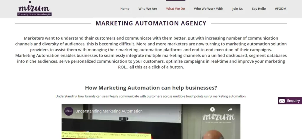 Marketing Automation Service Providers Around World  (Mirum) - ColorWhistle