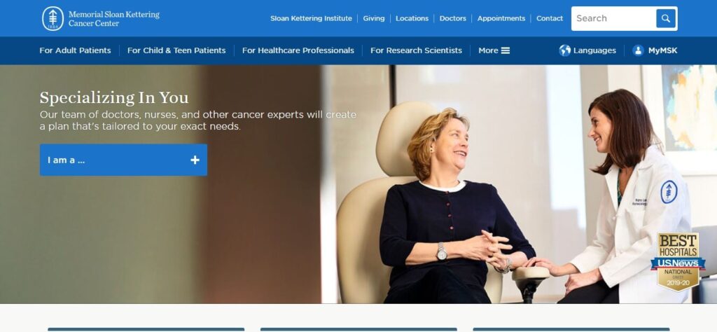 Healthcare & Medical Website Design Ideas (Memorial sloan) - ColorWhistle