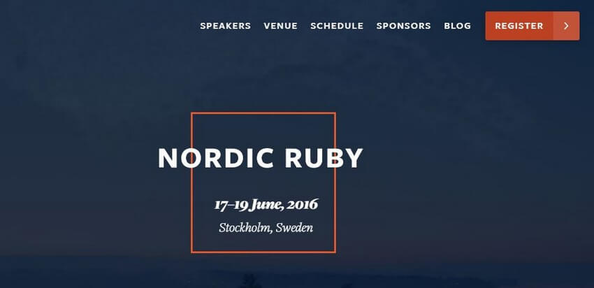 Top Event Website Design Examples That Will Inspire You (Nordic Ruby) - ColorWhistle