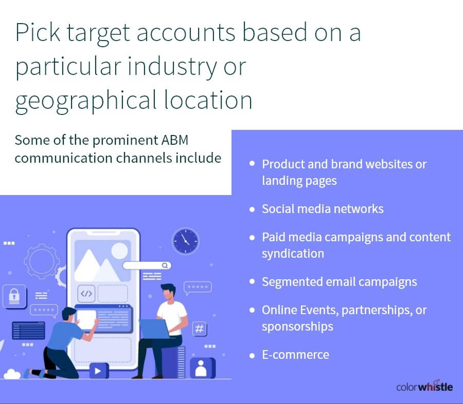 Small Businesses can Start with ABM (Pick target accounts based on a particular industry or geographical location) - ColorWhistle