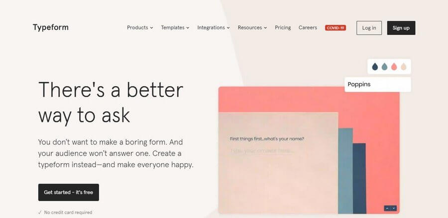 SaaS Website Design Ideas Inspirations 
(Typeform) - ColorWhistle