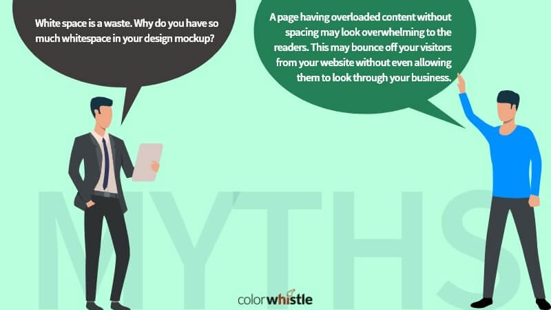 Myths about Website Development, Design, and Web Application (whitespace-is-a-waste) - ColorWhistle