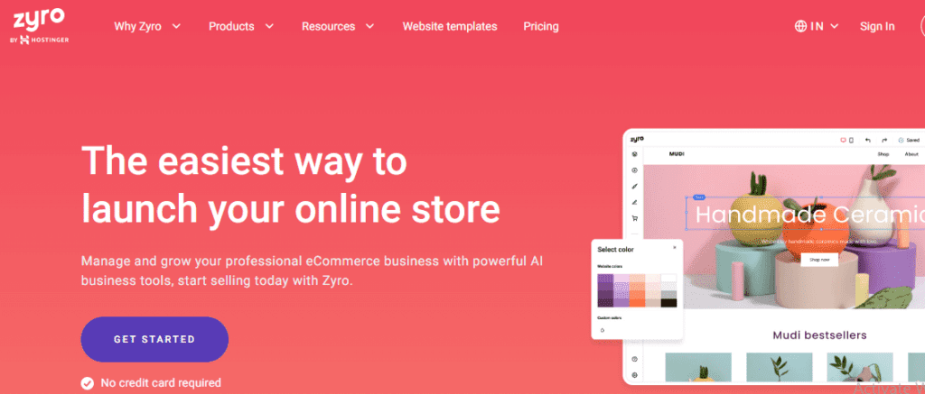 Top E-commerce Website Builders (Zyro) - ColorWhistle